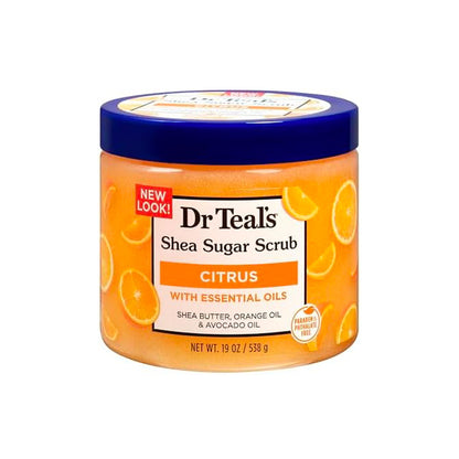 Dr Teal’s Shea Sugar Body Scrub – Citrus with Essential Oils & Vitamin C (19 oz)
